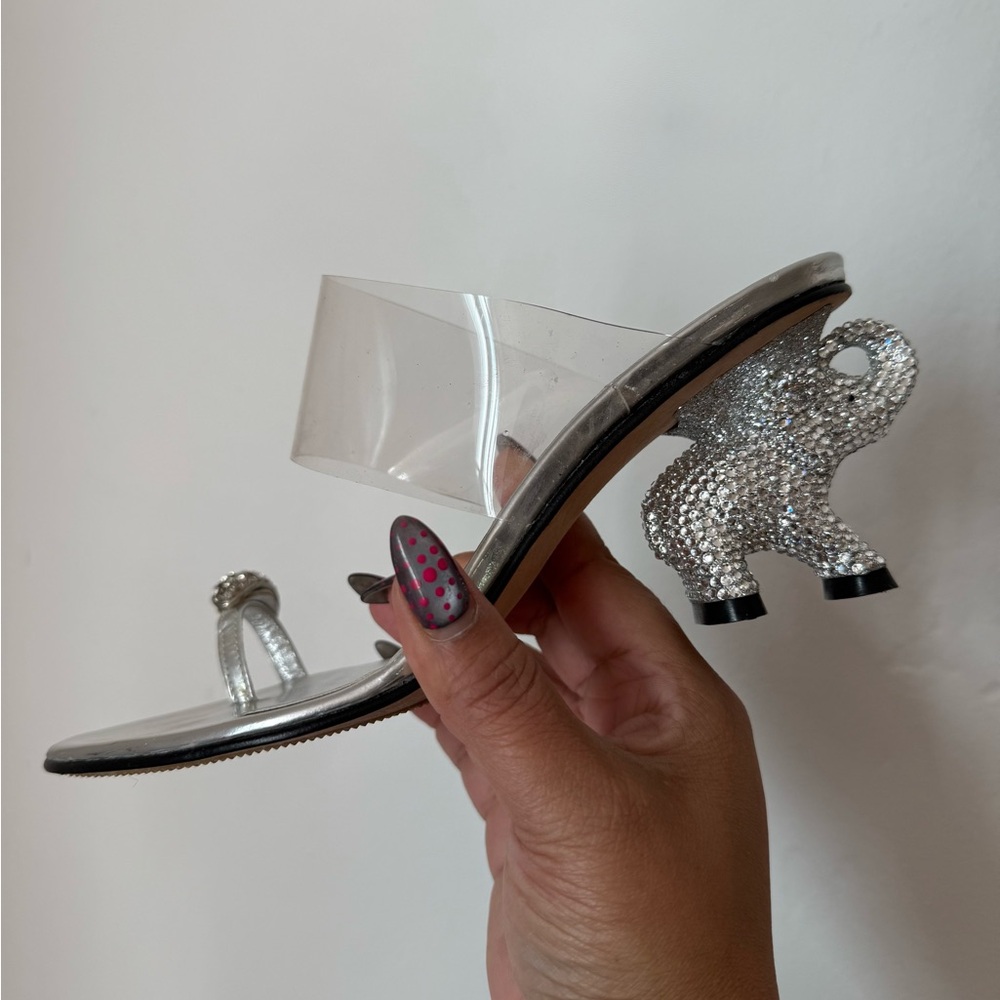 Ramon Tenza Swarovski crystal elephant heel shoes rare